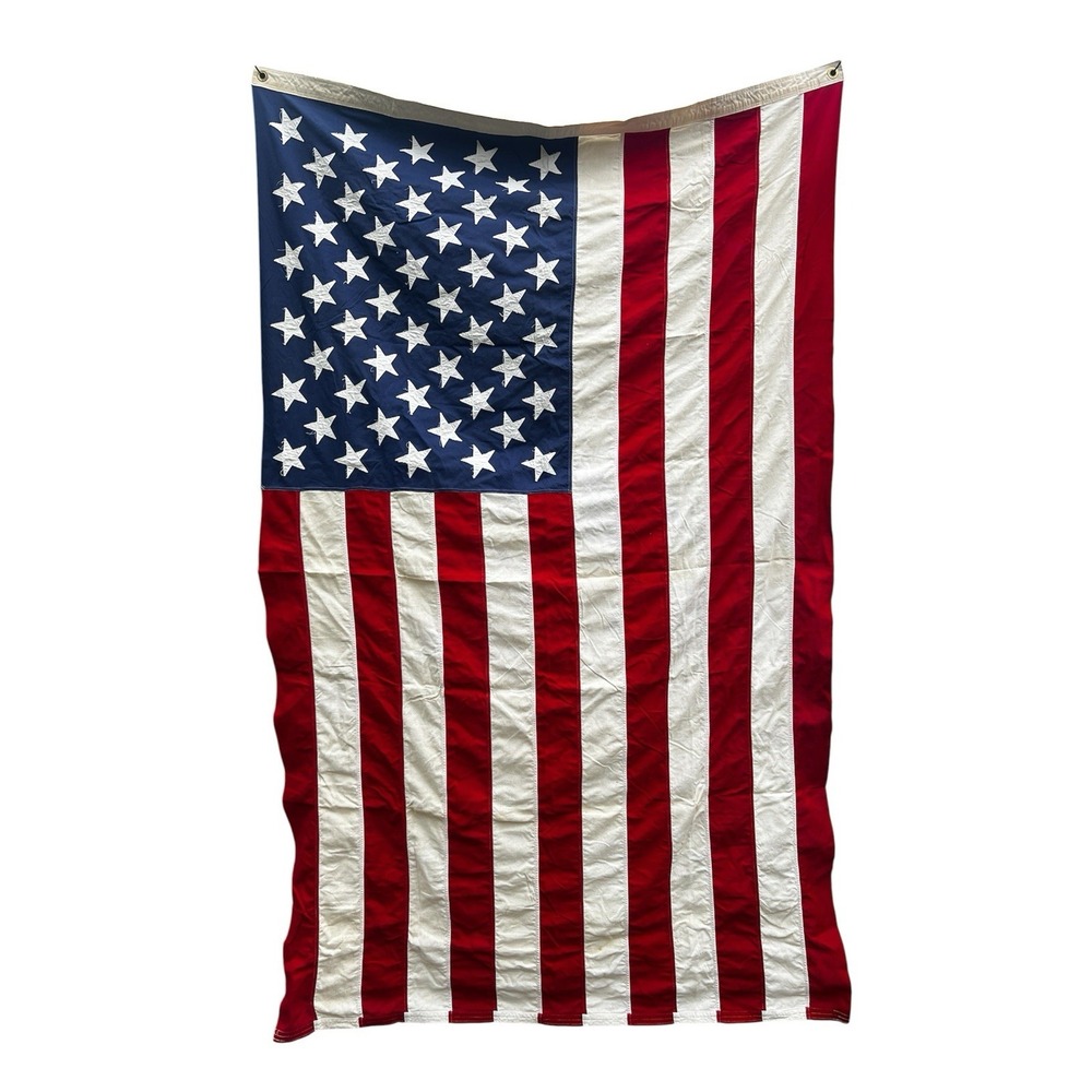 Valley Forge 100% Cotton 2x2 Ply U.S. American Flag Sewn Stars Made in USA 48x80